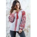 Embroidered blouse "Luxury" red on white